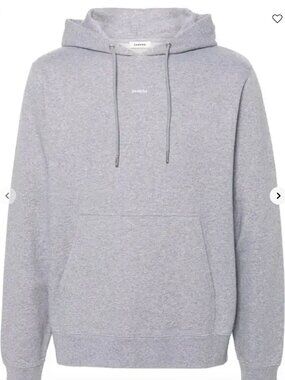 SANDRO LOGO-EMBROIDERED HOODIE IN GREY SIZE SMALL